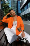 Turuncu Oversize Basic Kadın Gömlek SH268