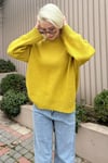 Yağ Yeşili Bisiklet Yaka Oversize Triko Kazak SH173
