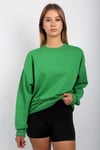 Yeşil Bisiklet Yaka Basic Sweatshirt SH111