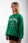 Yeşil Bisiklet Yaka Oversize Desenli Sweatshirt SH115