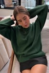 Yeşil Bisiklet Yaka Oversize Triko Kazak SH173