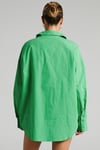 Yeşil Oversize Basic Kadın Gömlek SH268