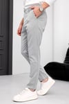 Erkek Açık Gri Slim Fit Likralı Armür Desenli Casual Pantolon