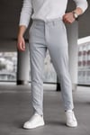 Erkek Açık Gri Slim Fit Likralı Armür Desenli Casual Pantolon