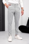 Erkek Açık Gri Slim Fit Likralı Armür Desenli Casual Pantolon