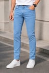 Erkek Açık Mavi Slim Fit Likralı Dar Paça Kot Pantolon