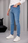 Erkek Açık Mavi Slim Fit Likralı Dar Paça Lazerli Kot Pantolon