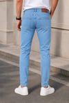 Erkek Açık Mavi Slim Fit Likralı Dar Paça Kot Pantolon