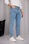 Erkek Açık Mavi Slim Fit Likralı Dar Paça Kot Pantolon