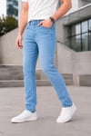 Erkek Açık Mavi Slim Fit Likralı Jean Pantolon
