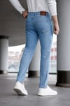 Erkek Açık Mavi Slim Fit Likralı Jean Pantolon