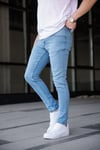 Erkek Açık Mavi Slim Fit Likralı Jean Pantolon