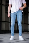 Erkek Açık Mavi Slim Fit Likralı Jean Pantolon