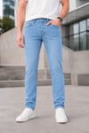 Erkek Açık Mavi Slim Fit Likralı Jean Pantolon