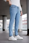 Erkek Açık Mavi Slim Fit Likralı Jean Pantolon