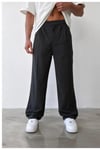 Erkek Antrasit Baggy Fit Rahat Kesim Pileli Kumaş Pantolon