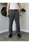 Erkek Antrasit Baggy Fit Rahat Kesim Pileli Kumaş Pantolon