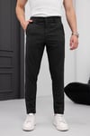Erkek Antrasit Slim Fit Dar Kesim Likralı Yan Cep Bilek Boy Düz Kumaş Pantolon