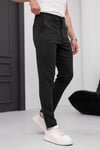 Erkek Antrasit Slim Fit Dar Kesim Likralı Yan Cep Bilek Boy Düz Kumaş Pantolon