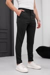 Erkek Antrasit Slim Fit Dar Kesim Likralı Yan Cep Bilek Boy Düz Kumaş Pantolon
