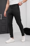 Erkek Antrasit Slim Fit Dar Kesim Likralı Yan Cep Bilek Boy Düz Kumaş Pantolon