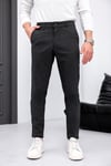 Erkek Antrasit Slim Fit Likralı Armür Desenli Casual Pantolon