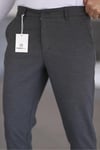 Erkek Antrasit Slim Fit Likralı Armür Desenli Casual Pantolon
