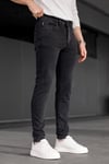 Erkek Antrasit Slim Fit Likralı Dar Paça Lazerli Kot Pantolon