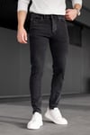 Erkek Antrasit Slim Fit Likralı Dar Paça Lazerli Kot Pantolon
