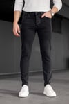 Erkek Antrasit Slim Fit Likralı Dar Paça Lazerli Kot Pantolon
