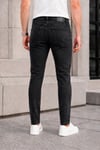 Erkek Antrasit Slim Fit Likralı Dar Paça Lazerli Kot Pantolon