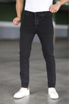 Erkek Antrasit Slim Fit Likralı Jean Pantolon