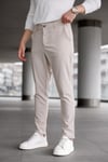 Erkek Bej Slim Fit Likralı Armür Desenli Casual Pantolon