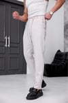 Erkek Bej Slim Fit Likralı Beli Lastikli Bağcıklı Yan Cep Jogger Kumaş Pantolon