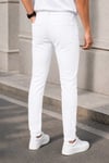 Erkek Beyaz Slim Fit Likralı Dar Paça Kot Pantolon