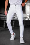 Erkek Beyaz Slim Fit Likralı Jean Pantolon