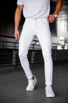 Erkek Beyaz Slim Fit Likralı Jean Pantolon