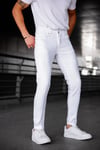 Erkek Beyaz Slim Fit Likralı Jean Pantolon