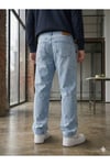 Erkek Buz Mavi Baggy Fit Geniş Kesim Jean Pantolon