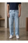 Erkek Buz Mavi Baggy Fit Geniş Kesim Jean Pantolon