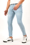 Erkek Buz Mavi Slim Fit Likralı Dar Paça Kot Pantolon