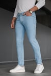 Erkek Buz Mavi Slim Fit Likralı Jean Pantolon