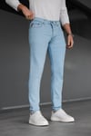 Erkek Buz Mavi Slim Fit Likralı Jean Pantolon