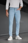 Erkek Buz Mavi Slim Fit Likralı Jean Pantolon