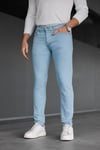Erkek Buz Mavi Slim Fit Likralı Jean Pantolon