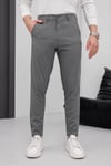 Erkek Füme Slim Fit Çizgili Likralı Yan Cep Bilek Boy Düz Kumaş Pantolon
