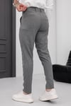 Erkek Füme Slim Fit Çizgili Likralı Yan Cep Bilek Boy Düz Kumaş Pantolon