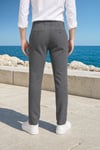 Erkek Füme Slim Fit Dar Kesim Likralı Yan Cep Bilek Boy Düz Kumaş Pantolon