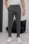 Erkek Füme Slim Fit Dar Kesim Likralı Yan Cep Bilek Boy Düz Kumaş Pantolon