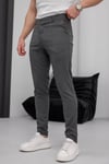 Erkek Füme Slim Fit Dar Kesim Likralı Yan Cep Bilek Boy Düz Kumaş Pantolon